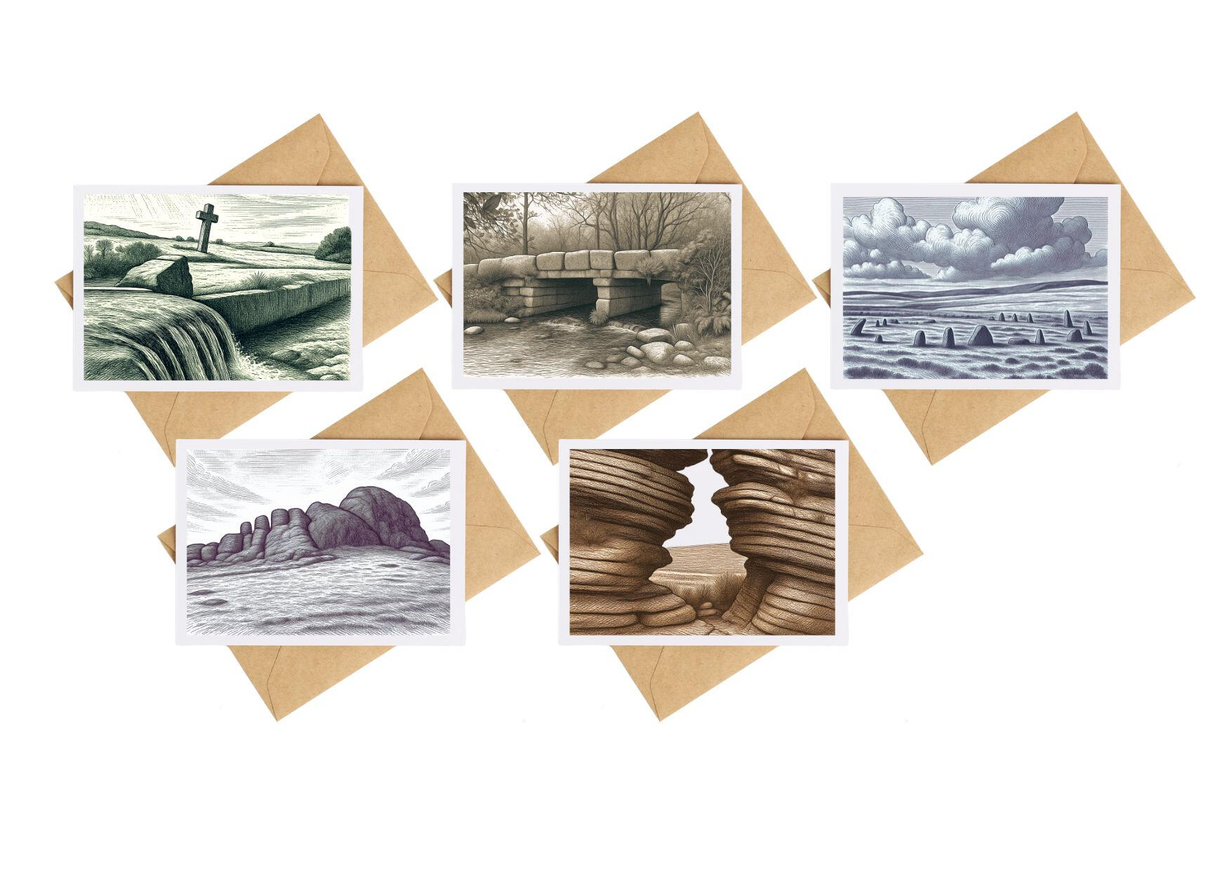 Pack Of Five Dartmoor Cards